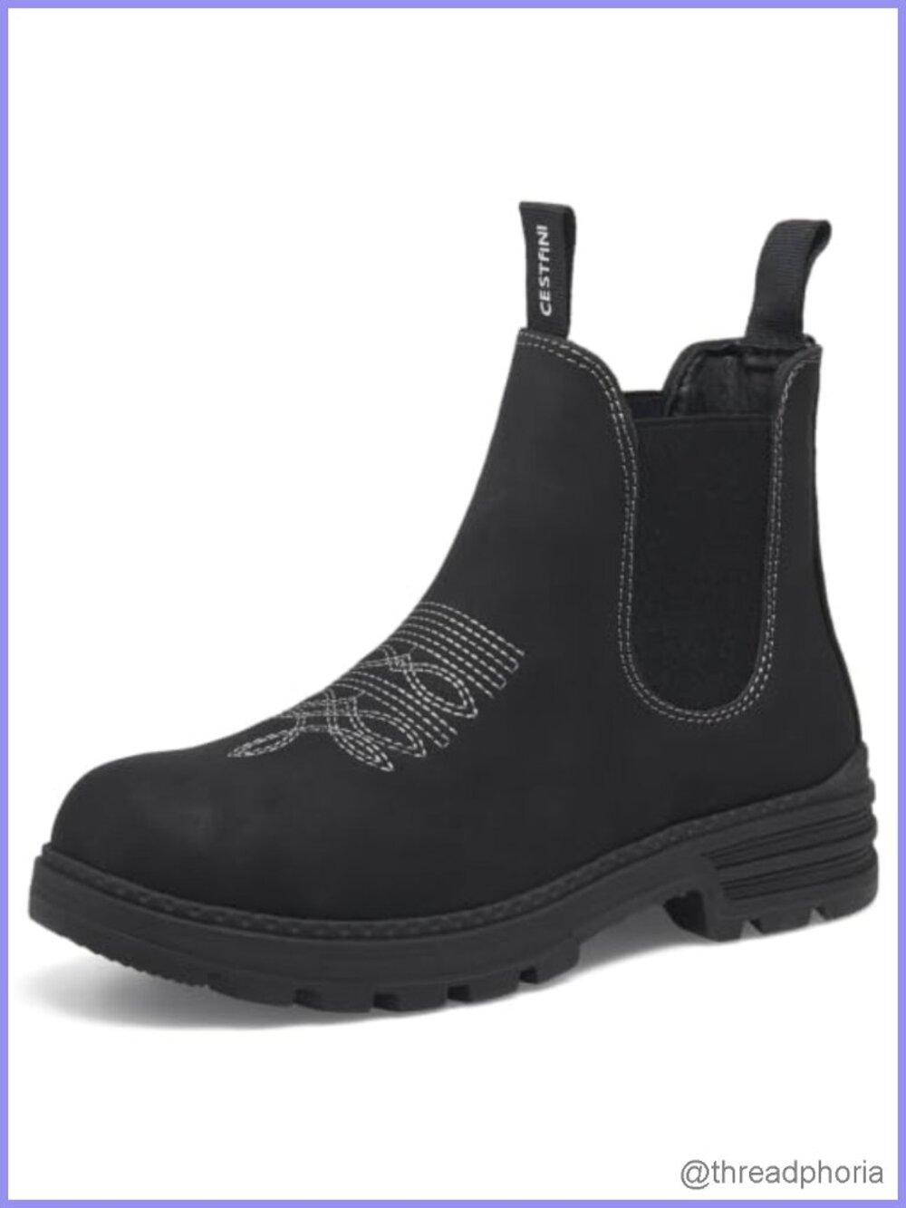 Faux Leather Chelsea Hiking Boots Ankle Support Non-Slip Women's Outdoor